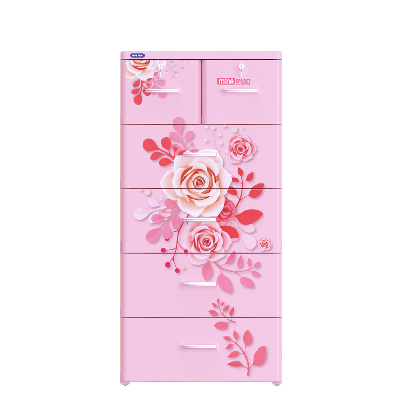 Tủ nhựa cao cấp Duy Tân MINA 5 tầng (Hồng)