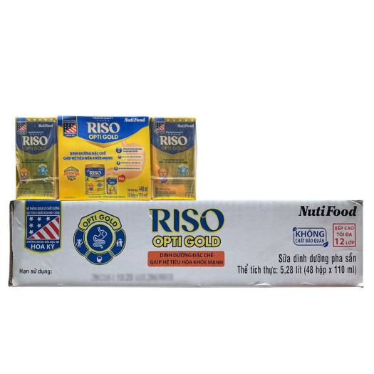 Thùng 48 hộp sữa dinh dưỡng pha sẵn Nutifood Riso Optigold 110ml