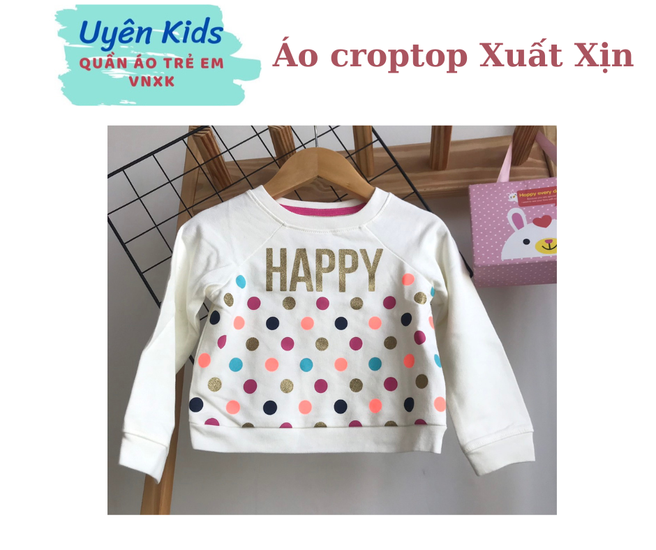 Áo bé gái dáng croptop VNXK healthtex