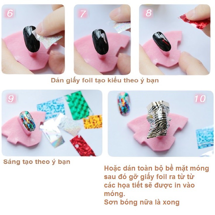 [HCM] Foil Dán Trang Trí Móng Nail - Set 10 Cuộn 4*100cm
