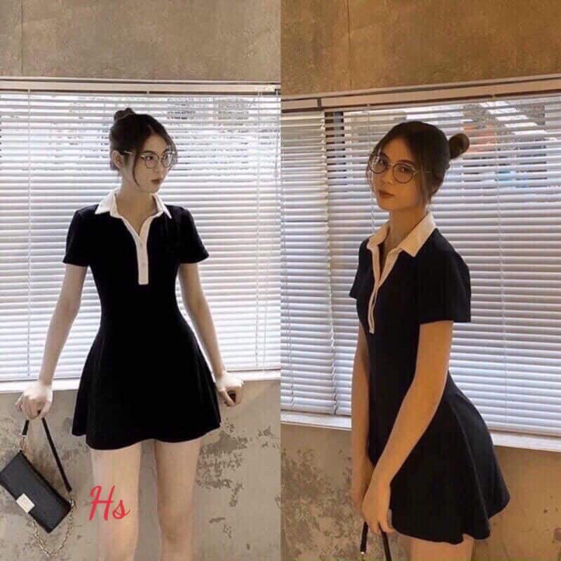 VÁY ĐEN BODY CỔ TRẮNG HSU1
