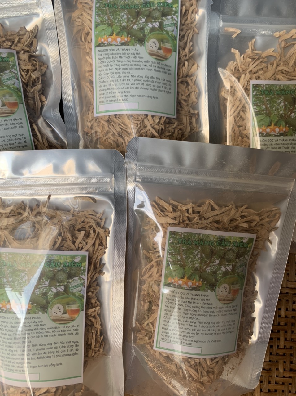 500G Trà mãng cầu xiêm sấy khô, mãng cầu xiêm thái sợi sấy khô, hàng loại 1 thơm phức, nong, cho người tim mạch, tốt cho gan, tiêu hóa