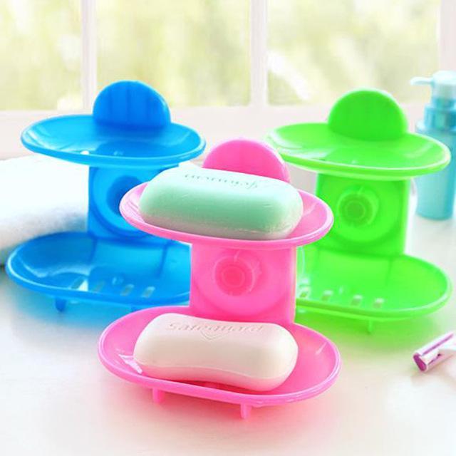 KỆ ĐỂ XÀ BÔNG 2 TẦNG, KỆ HÚT CHÂN KHÔNG MINI