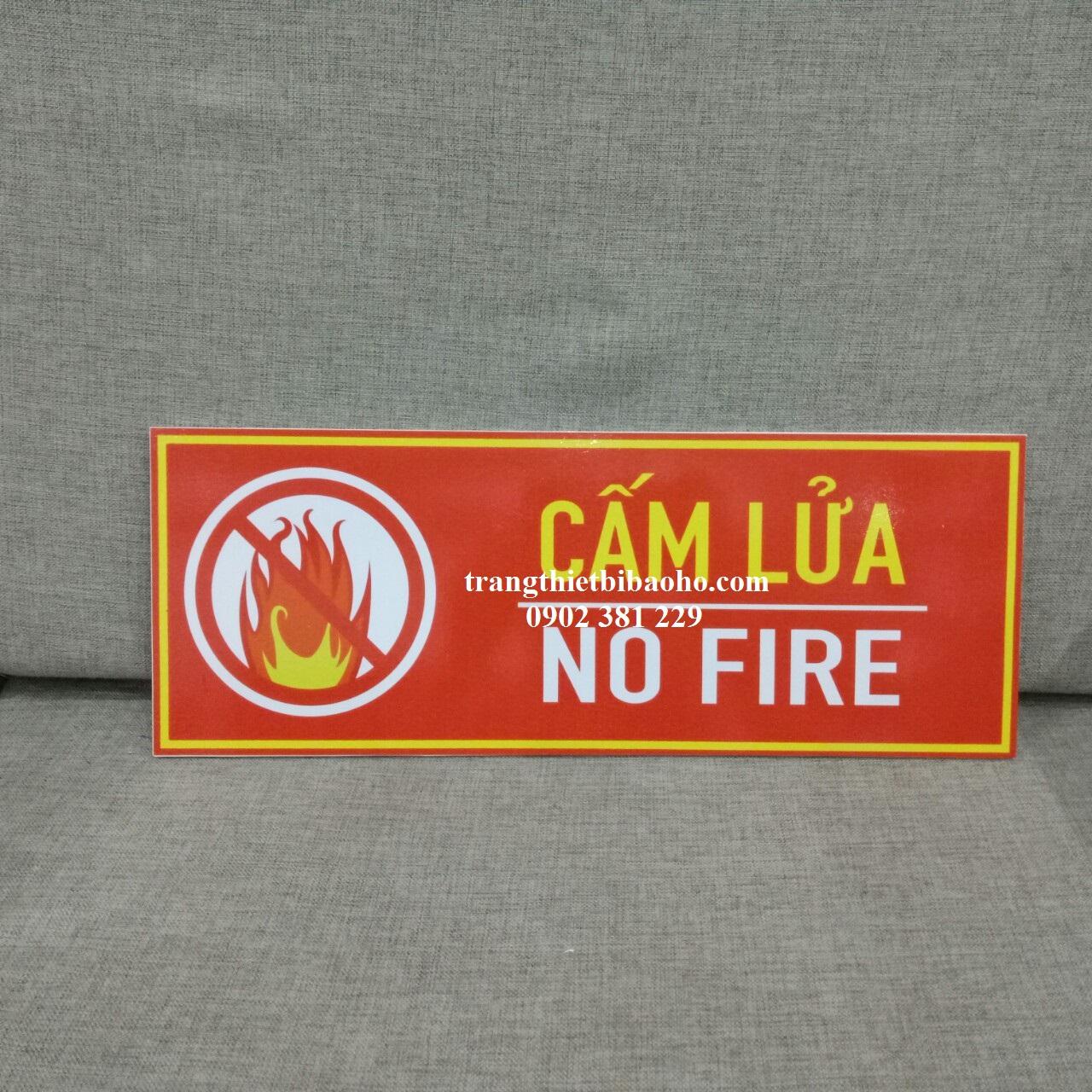 Bảng Fomex dán decal cấm lửa, ấm hút thuốc 15 x 40cm