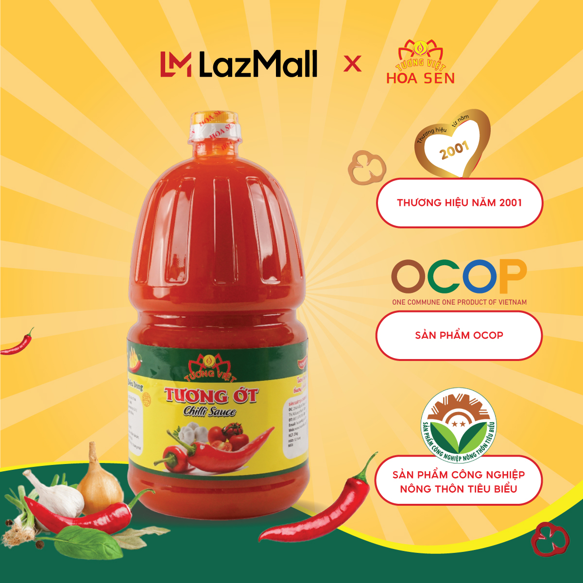 Tương Ớt Bình Pet 2kg