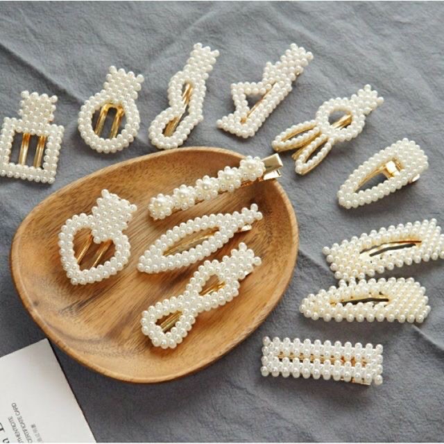 Set 20 Kẹp Tóc Đính Hạt Nhiều Kiểu Dáng