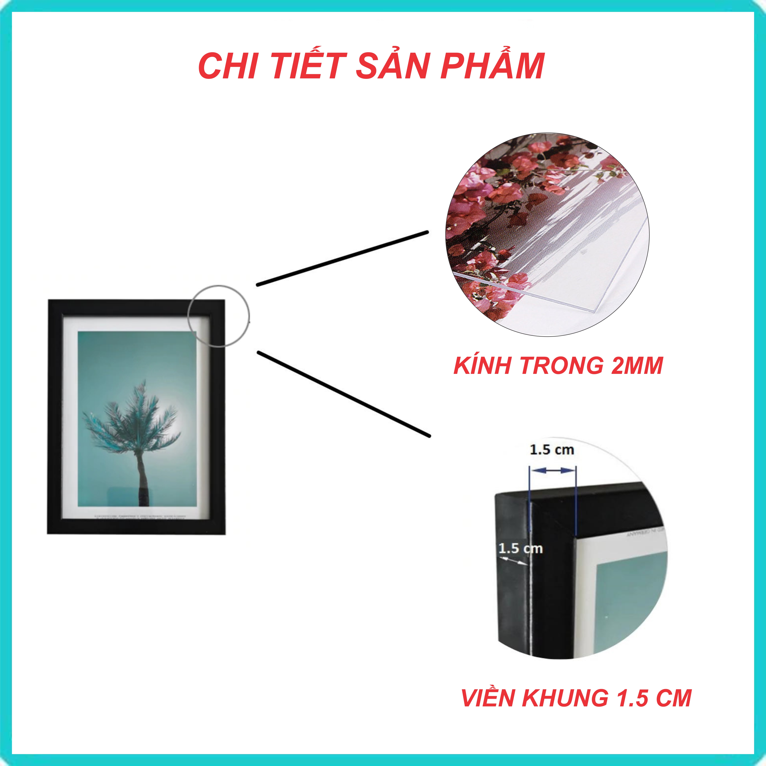 Khung giấy khen ( lọt lòng 25x35 cm ) - Mặt kính 2mm