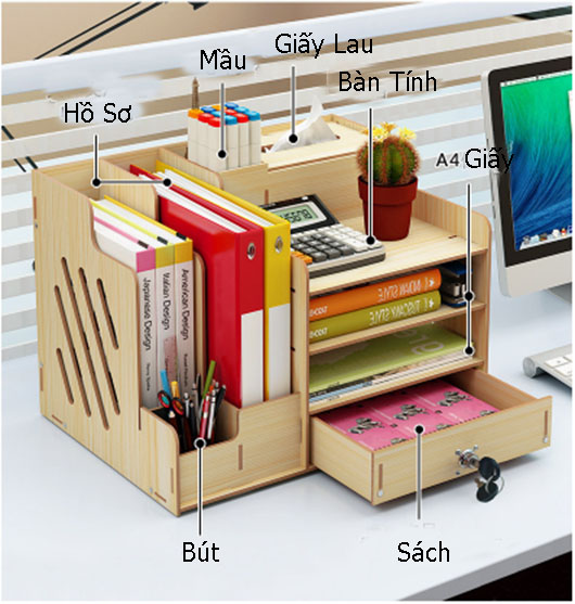 KỆ ĐỂ SÁCH GỖ ĐỂ BÀN CAO CẤP