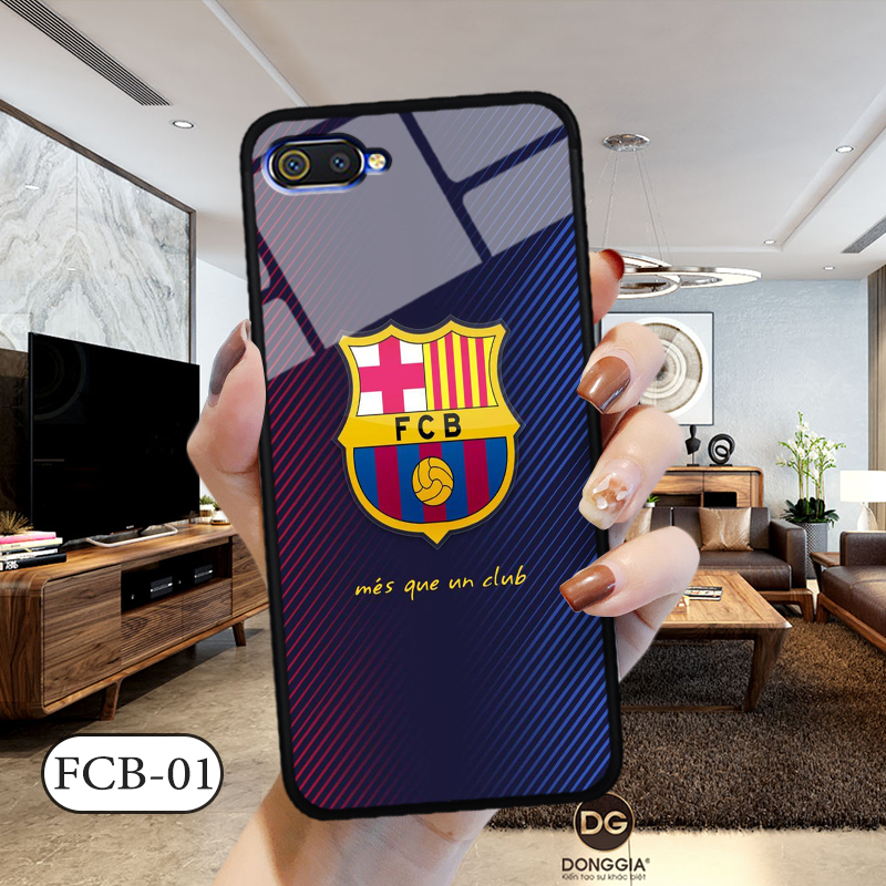Ốp kính 3D REALME C2 - in biểu tượng đội bóng