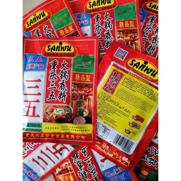 gói lẩu cay tứ xuyên sanwu - gia vị lẩu hoàn chỉnh chuẩn tàu 4
