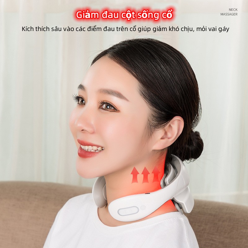 HOÀN TIỀN 15% - Máy massage cổ vai gáy Smart Neck Massage JT-88 có chườm nóng 42 độ C bản Plus 2023