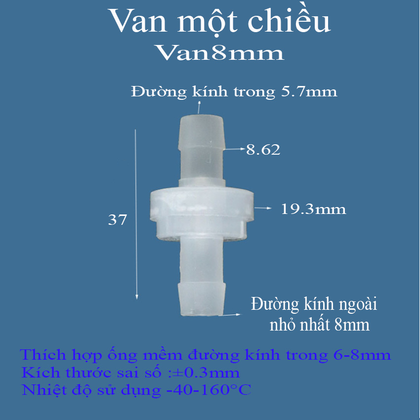 Van Nước Một Chiều Cho Ống Mềm, VanOxi,VanMica