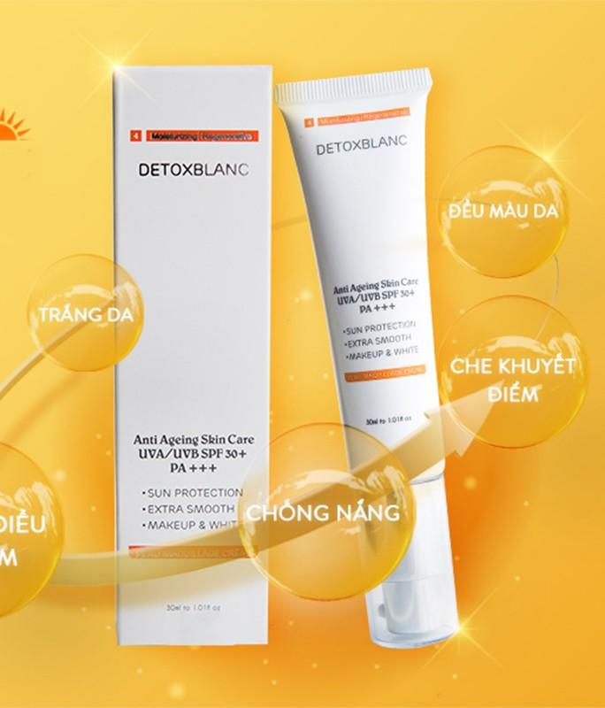 Kem Chống Nắng Dưỡng Trắng Da Mặt Detox Blanc 30ml