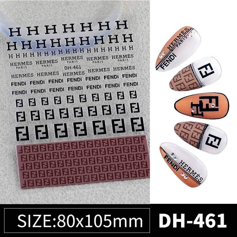 Sticker thương hiệu 3d | dây nơ 2023 | hình dán móng