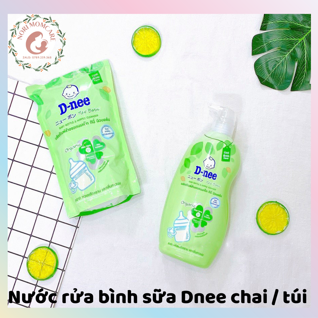 [ MẪU MỚI] Nước rửa bình sữa Dnee Organic Túi 600ml, Chai 620ml Thái Lan