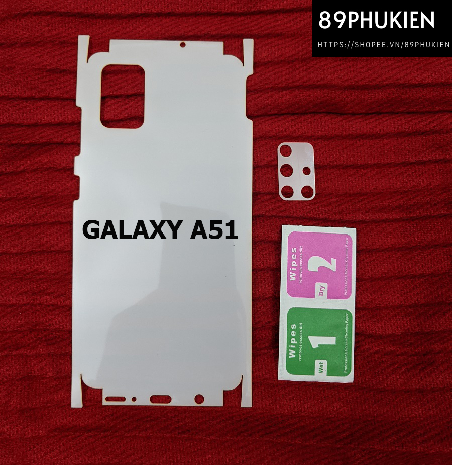 Miếng film dán PPF loại xịn phủ full 99% lưng viền Galaxy A51 tặng dán camera