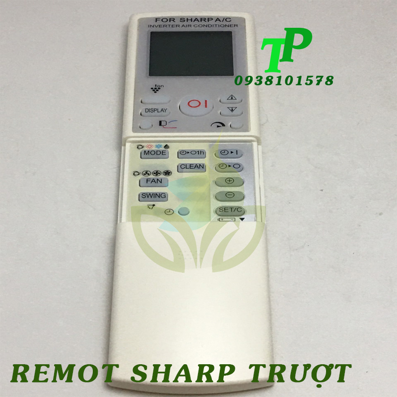 Điều Khiển, Remote Máy Lạnh Điều Hòa Sharp Trượt (Tặng Kèm Pin)