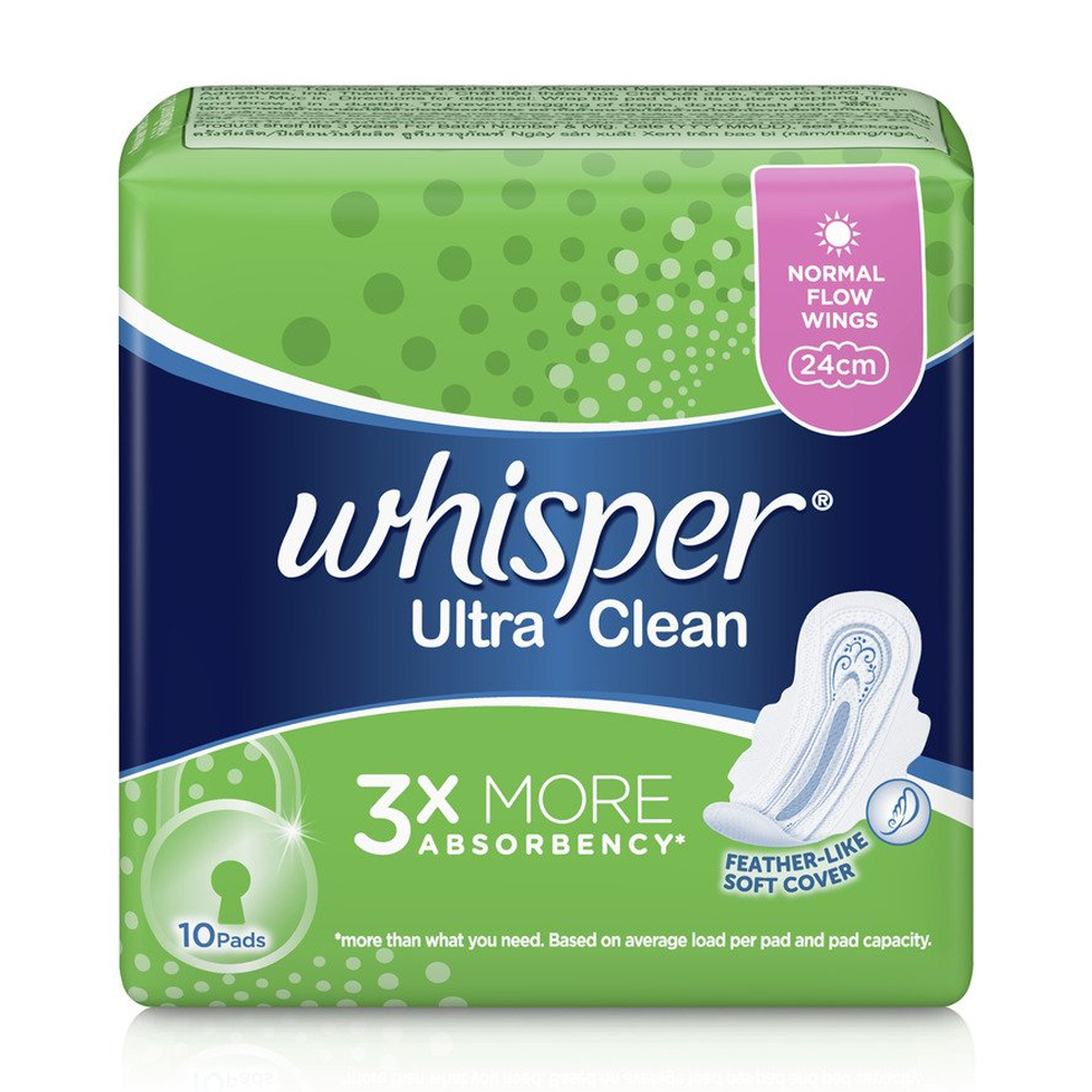 Băng vệ sinh siêu mỏng cánh Whisper Ultra Clean (10 miếng/gói)