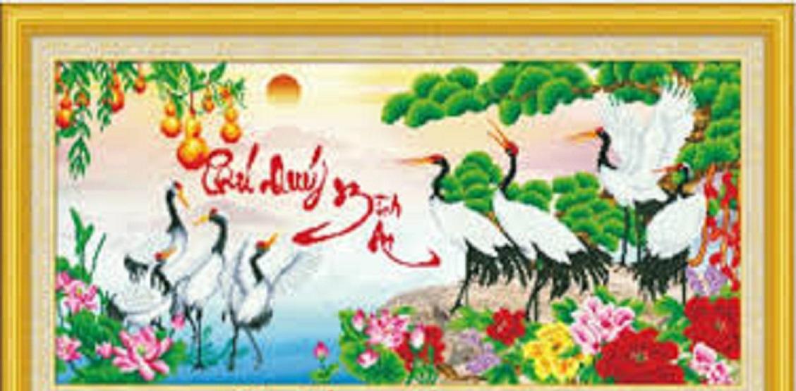 Tranh đính đá phú quý bình an - lv358