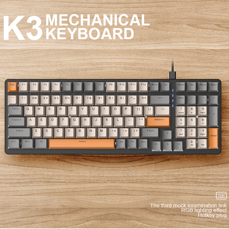 Bàn phím cơ red switch gaming ZIYOULANG K3 loại 87 KEYS - led đa màu 10 chế độ tuỳ chỉnh - Nhất Tín Computer
