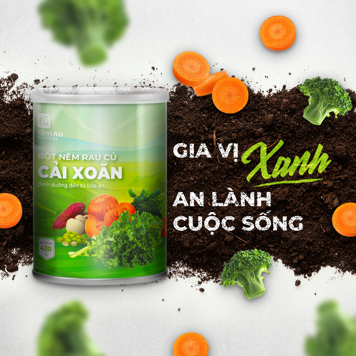 Bột Nêm Rau Củ Cải Xoăn - 420g