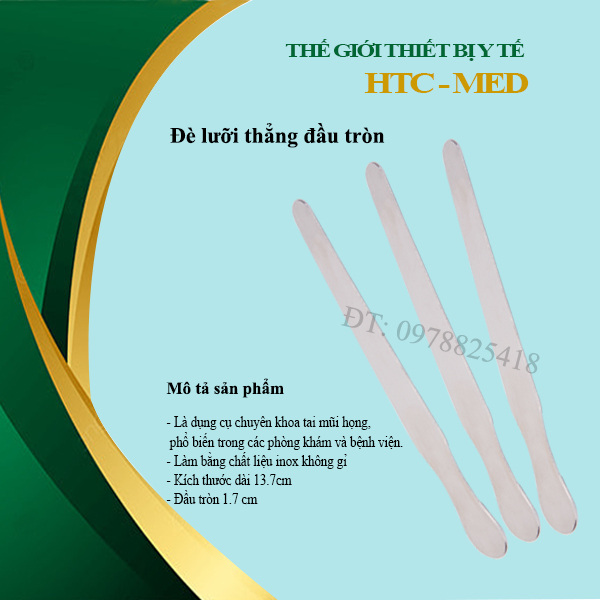 Que đè lưỡi/Đè lưỡi inox, cong, thẳng, đầu tròn, vuông