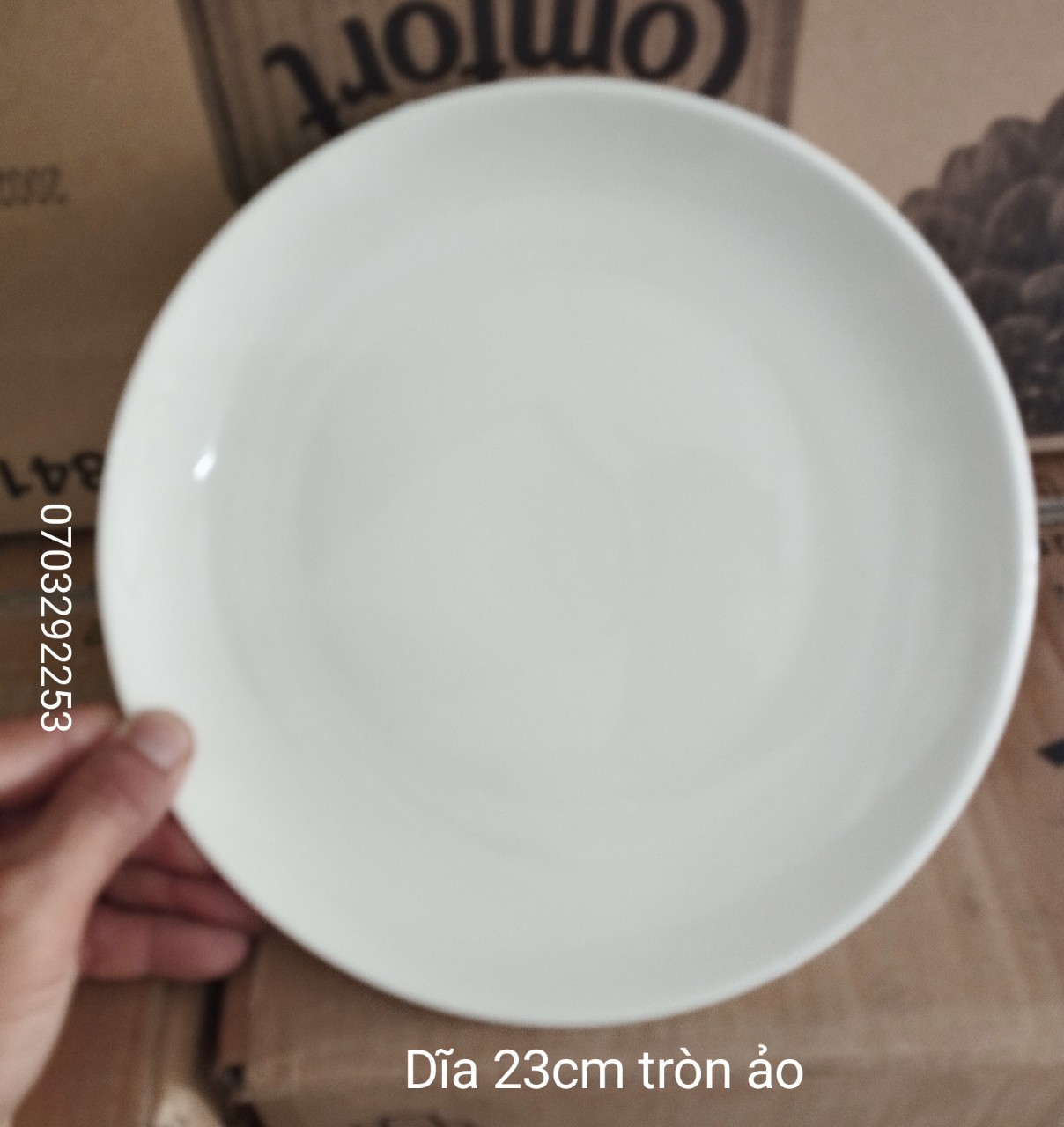 Dĩa sứ tròn ảo cầu vòng 15cm