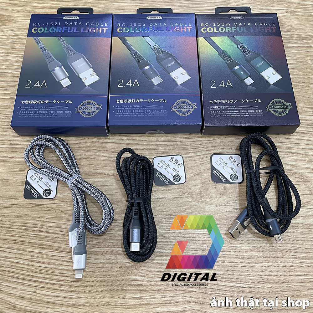 Cáp Sạc Nhanh Remax RC-152 Chính Hãng ( Lightning – Micro USB – Type C )