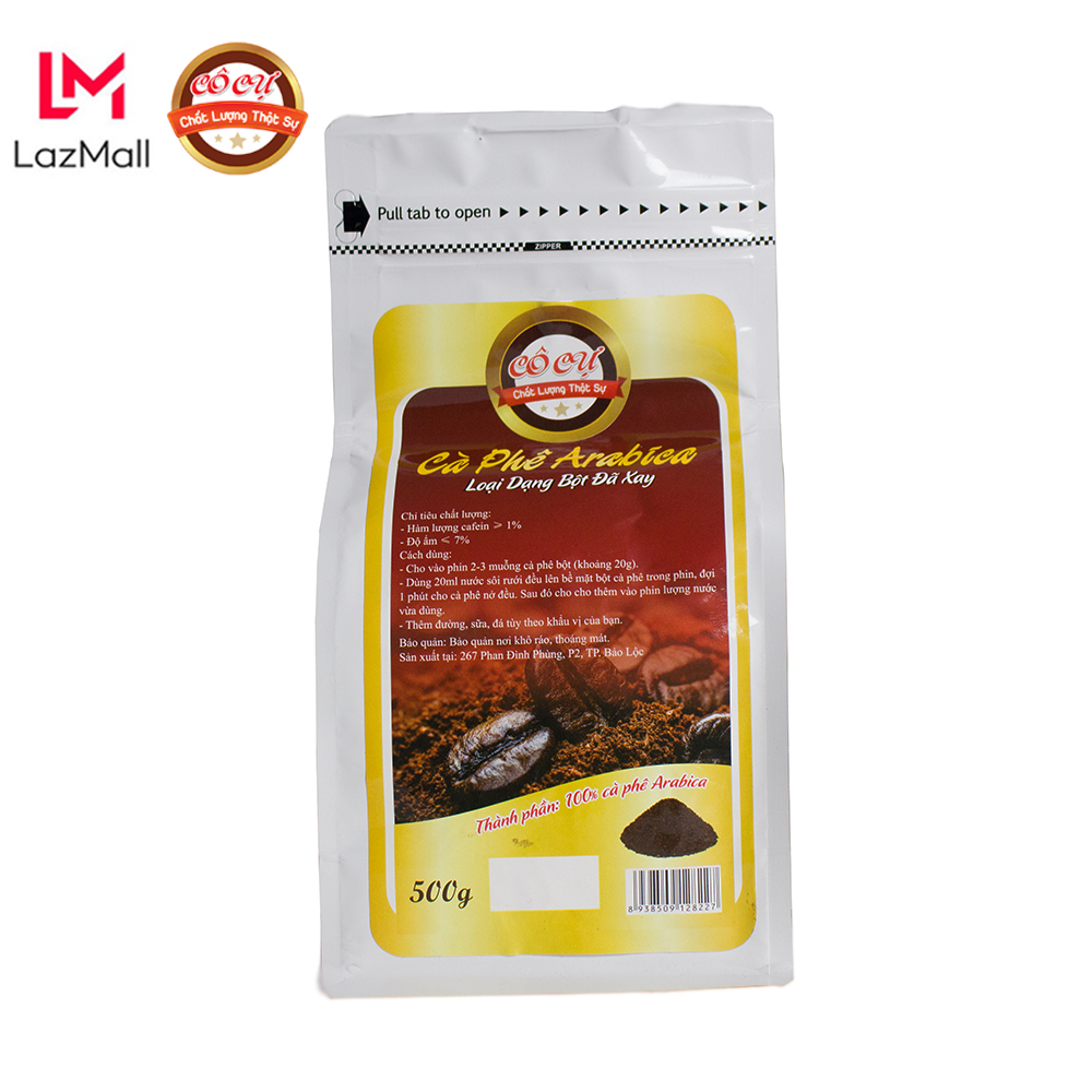 Cà phê bột nguyên chất Arabica dòng cao cấp Cô Cự 500gr