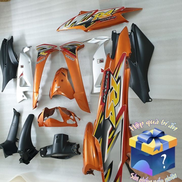 Dàn áo nhựa xe Wave Alpha , Wave RS , Wave S100 nhựa ABS nguyên sinh màu CAM - TẶNG TEM + PHẦN QUÀ TRỊ GIÁ 300K