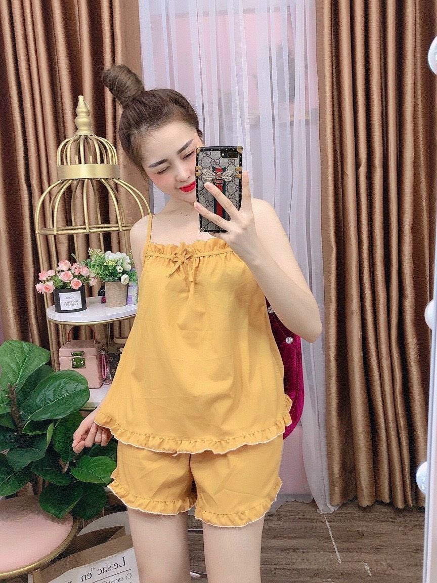 set bộ đồ tiểu thư mặc nha chất satin lụa mặc bao mát TNM