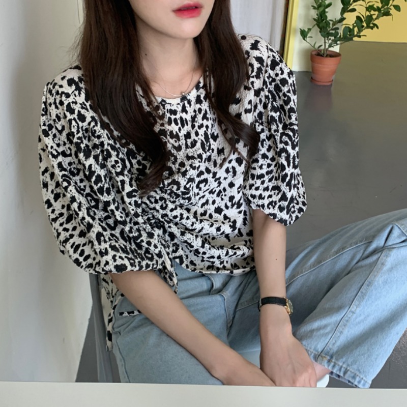 ÁO SƠ MI NỮ RÚT DÂY DA BEO