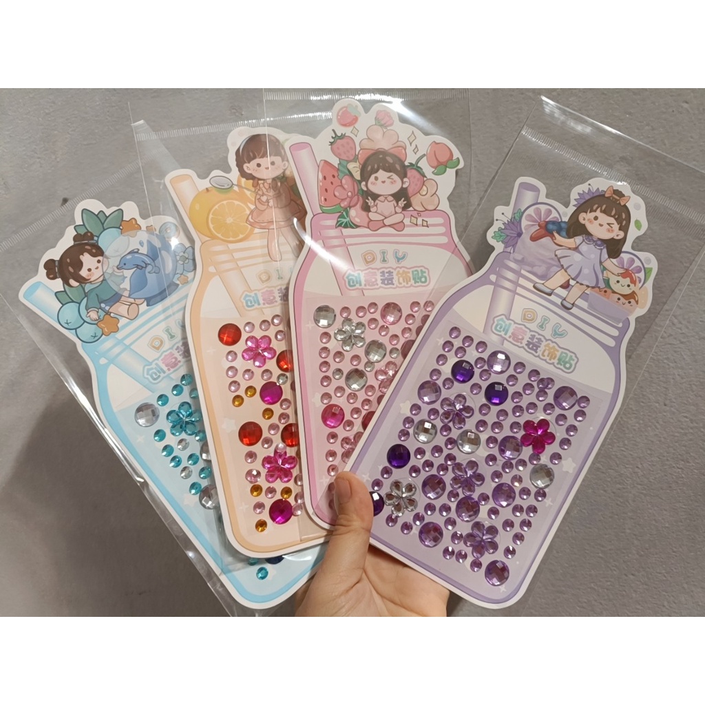 Hình dán 3D hình đá pha lê bằng acrylic diy dành cho trẻ em