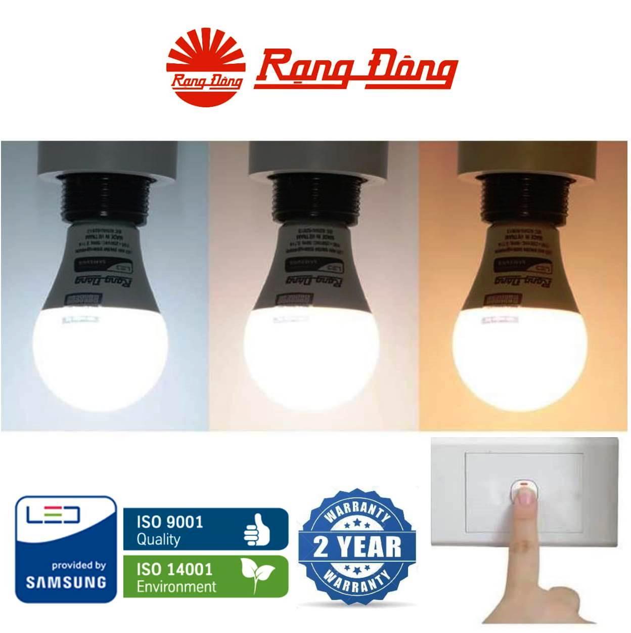 Bóng đèn led đổi 3 màu 9w rạng đông - samsung chipled