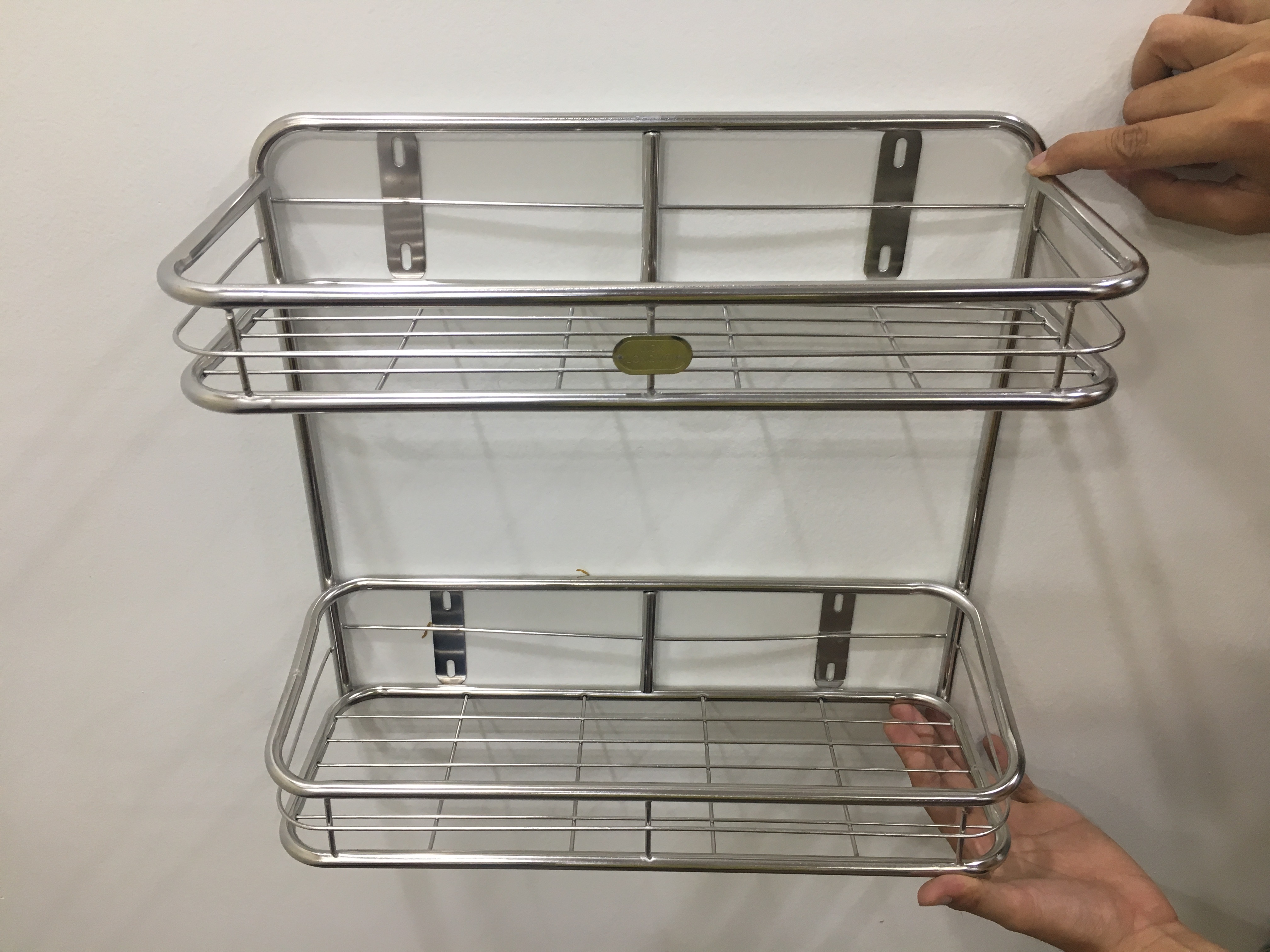 KỆ ỐNG INOX ĐỰNG GIA VỊ 2 TẦNG