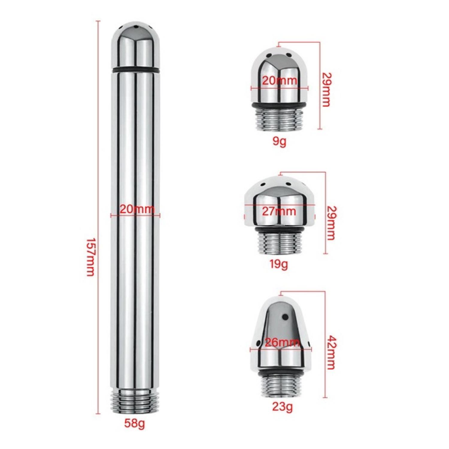 Bộ 3 đầu vòi sen inox vệ sinh