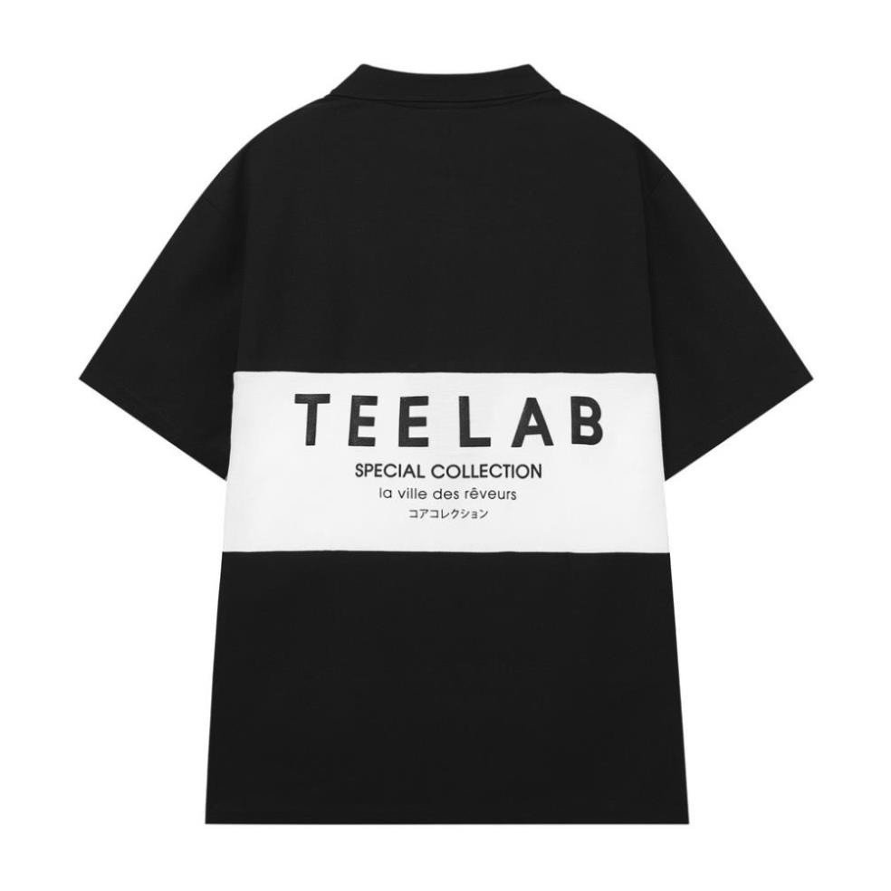 Áo polo T.e.e.la phối ngang chất cotton fom thụng.