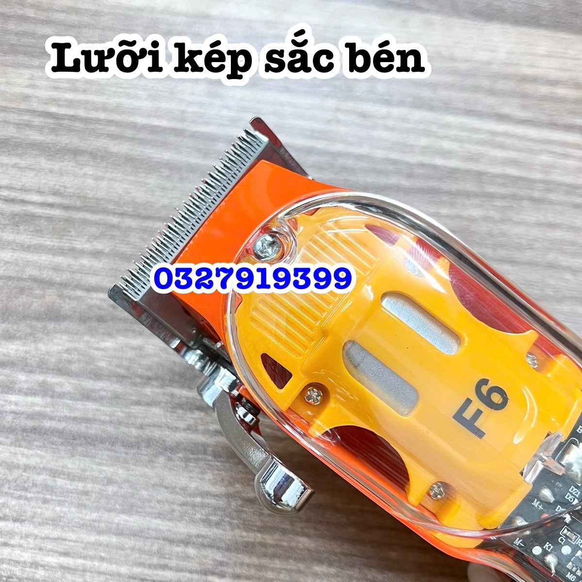 POP F6 Tông đơ cắt tóc lưỡi kép cao cấp công suất 10W màn hình LCD hiển thị pin thời gian sử dụng 180 phút phù hợp cho gia đình salon
