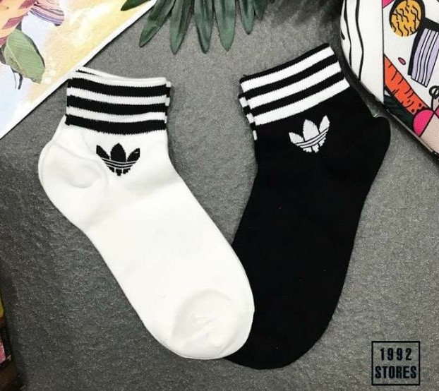 [HÀNG VNXK] Tất ngắn adidas 2 màu đen trắng