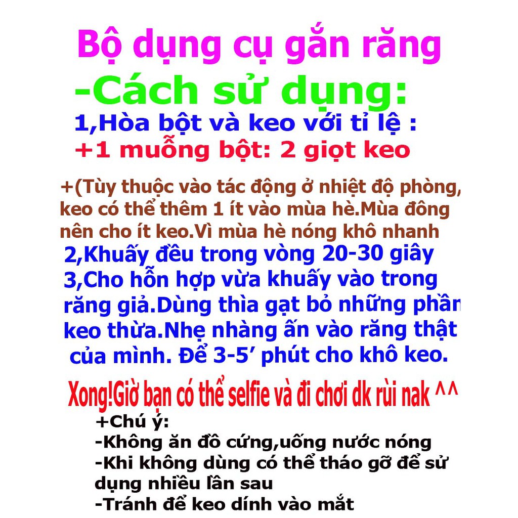 (HÀNG VIỆT NAM)-KEO DÁN RĂNG GIẢ RĂNG NANH RĂNG KHỂNH
