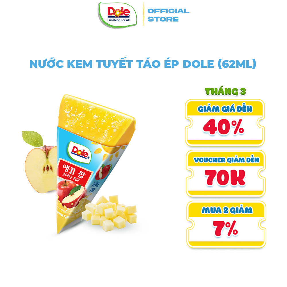 Nước Kem Tuyết Táo Ép Dole (62ml) (lẻ 1 túi)