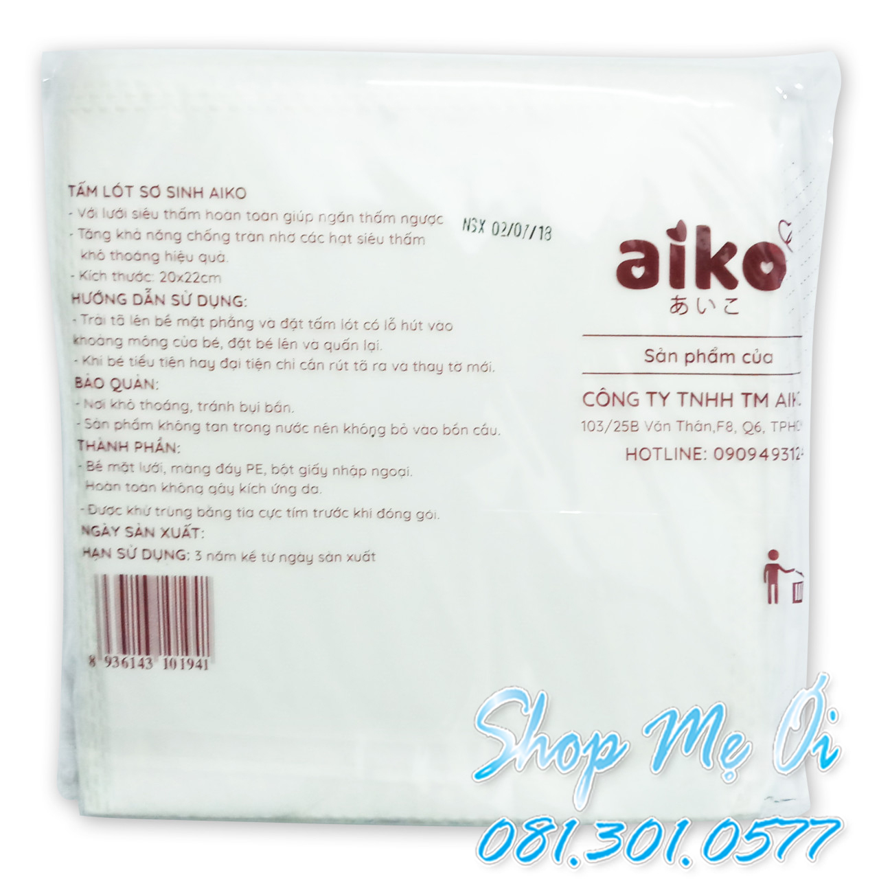 [COMBO 5 TÚI] TẤM LÓT PHÂN XU CAO CẤP AIKO 30 TỜ/TÚI
