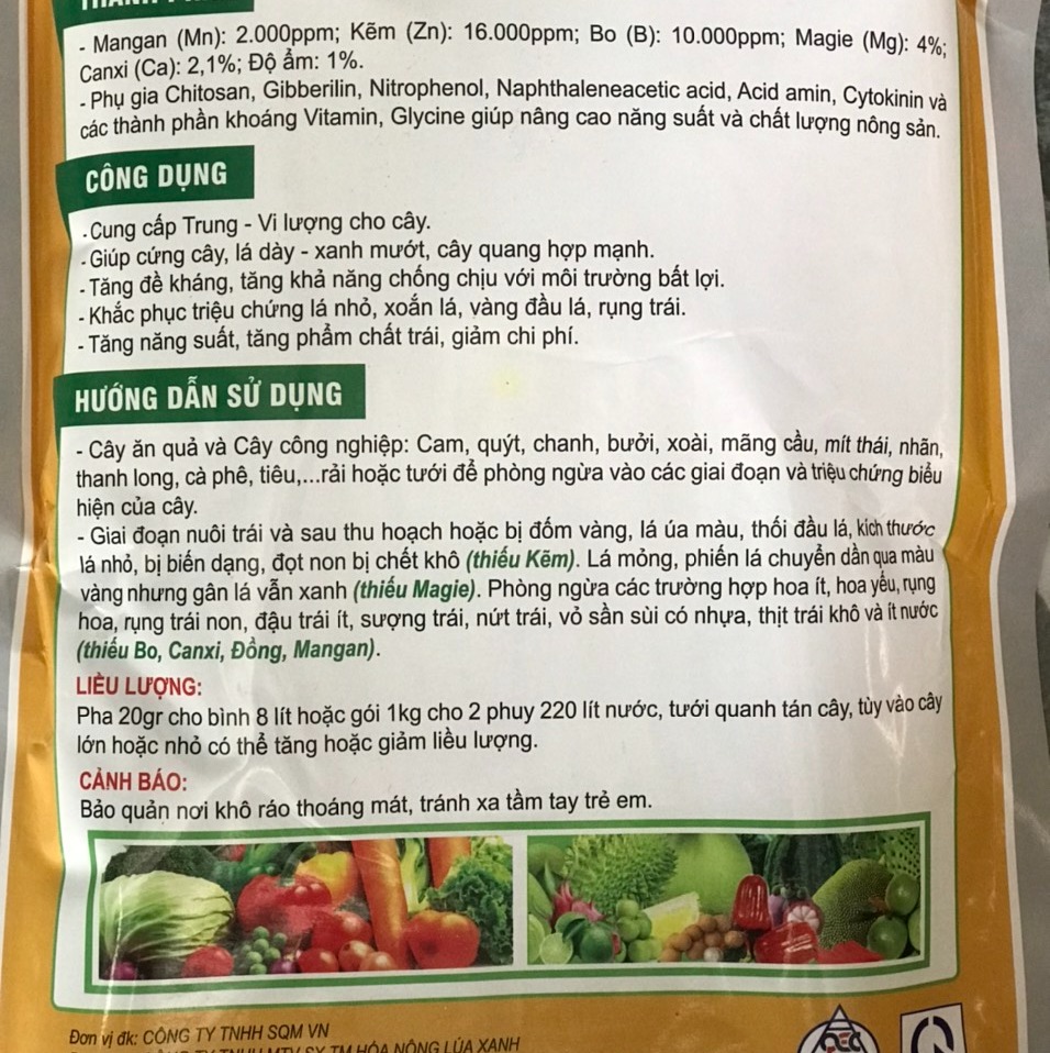 phân bón vi lượng Biến vàng thành xanh