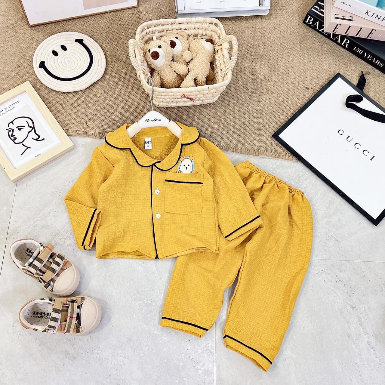 bộ pijama cho bé in gấu dễ thương