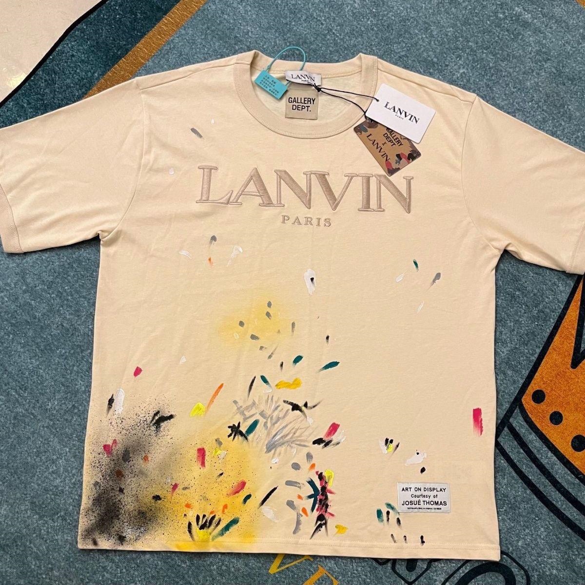 Lanvin x gallery dept joint style embroidered splash ink pure cotton men  and women couples with the same short-sleeved T-shirt tommy TB | Lazada.vn