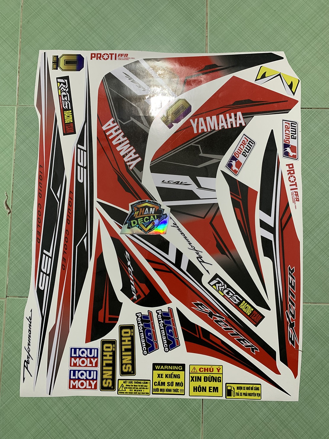tem exciter 2010 đỏ đen Yamaha cao cấp