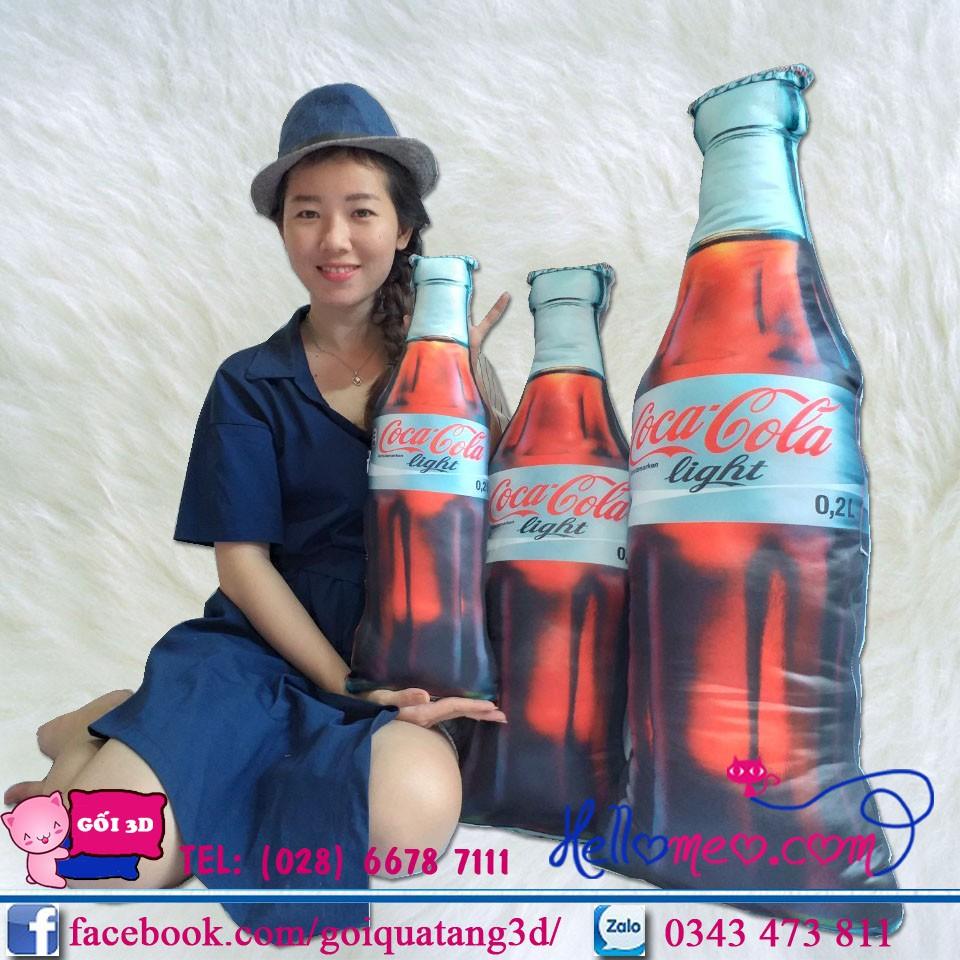 Gối Ôm 3D Hình Bia Coca Light 100cm