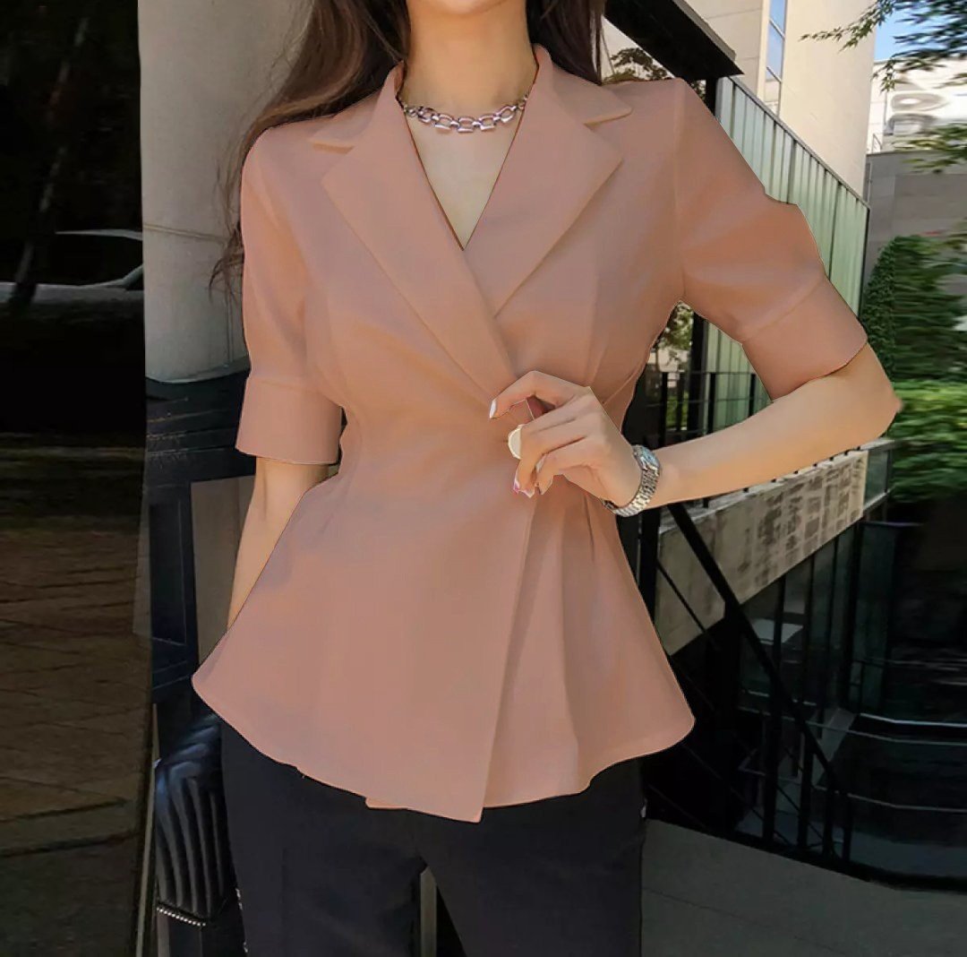 Áo Khoác Vest Blazer Một Nút Dáng Dài Thanh Lịch( TẶNG KÈM ÁO ỐNG)