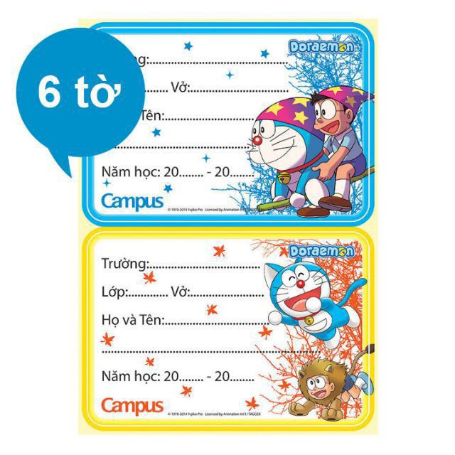 Nhãn vở Campus Doaremon NT-DOR12 (tập 12 chiếc)