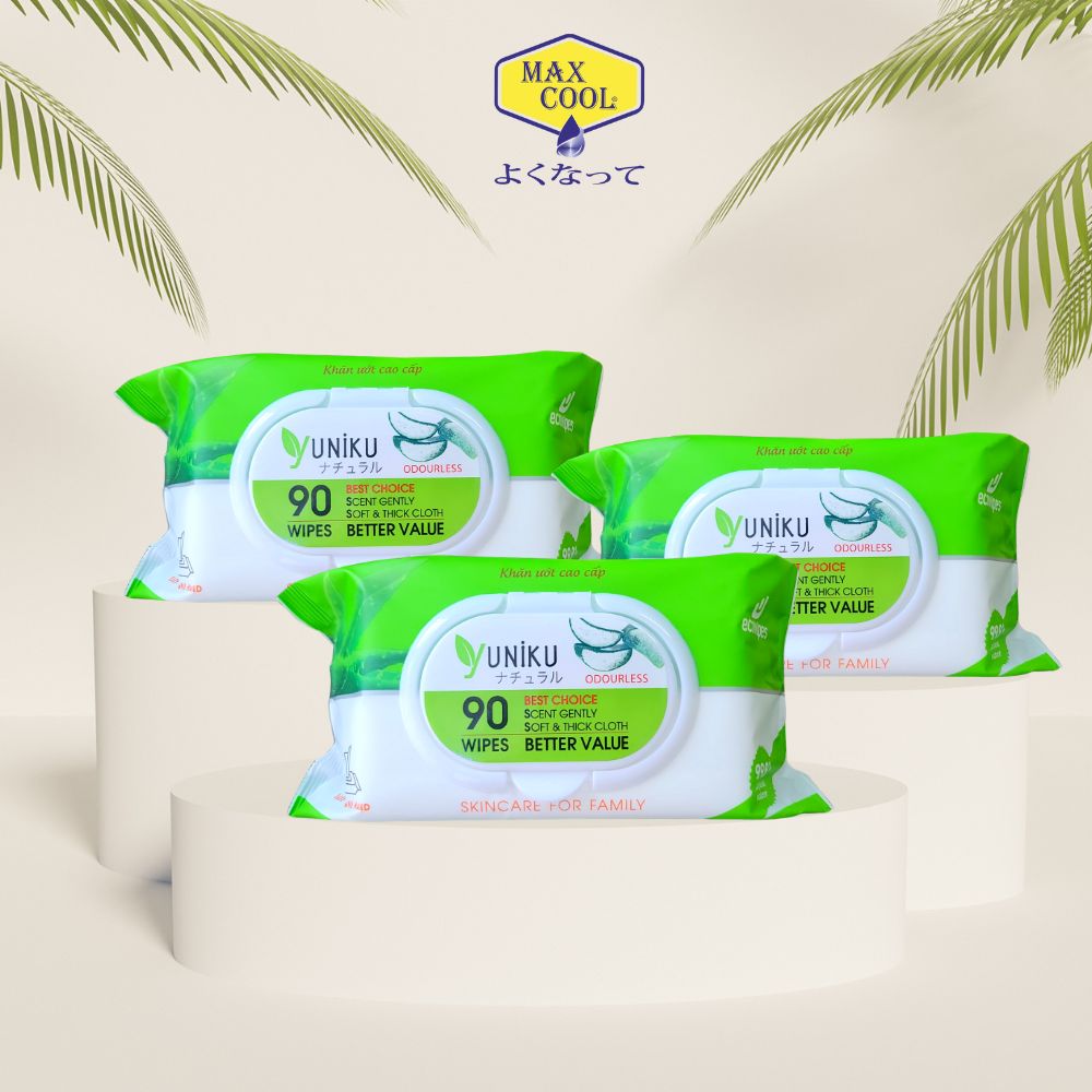 Khăn giấy ướt cao cấp 90 Tờ Yuniku (HÀNG CHÍNH HÃNG)